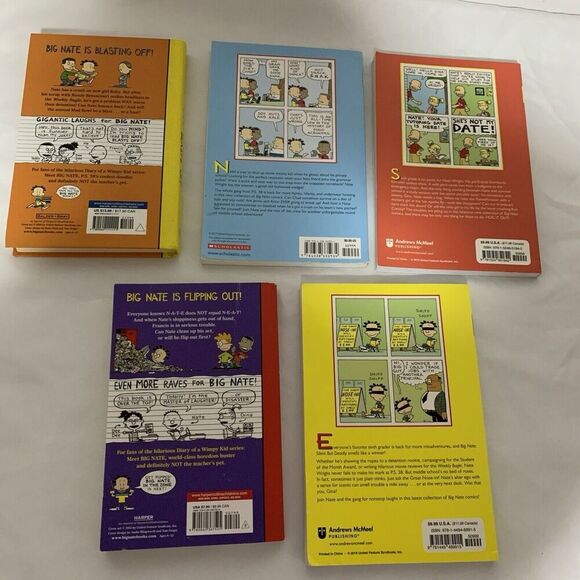 BIG NATE Lot Of 5 CHILDREN'S Comics SOFT COVER BOOKS, One It’s Hard Cover - Picture 4 of 9
